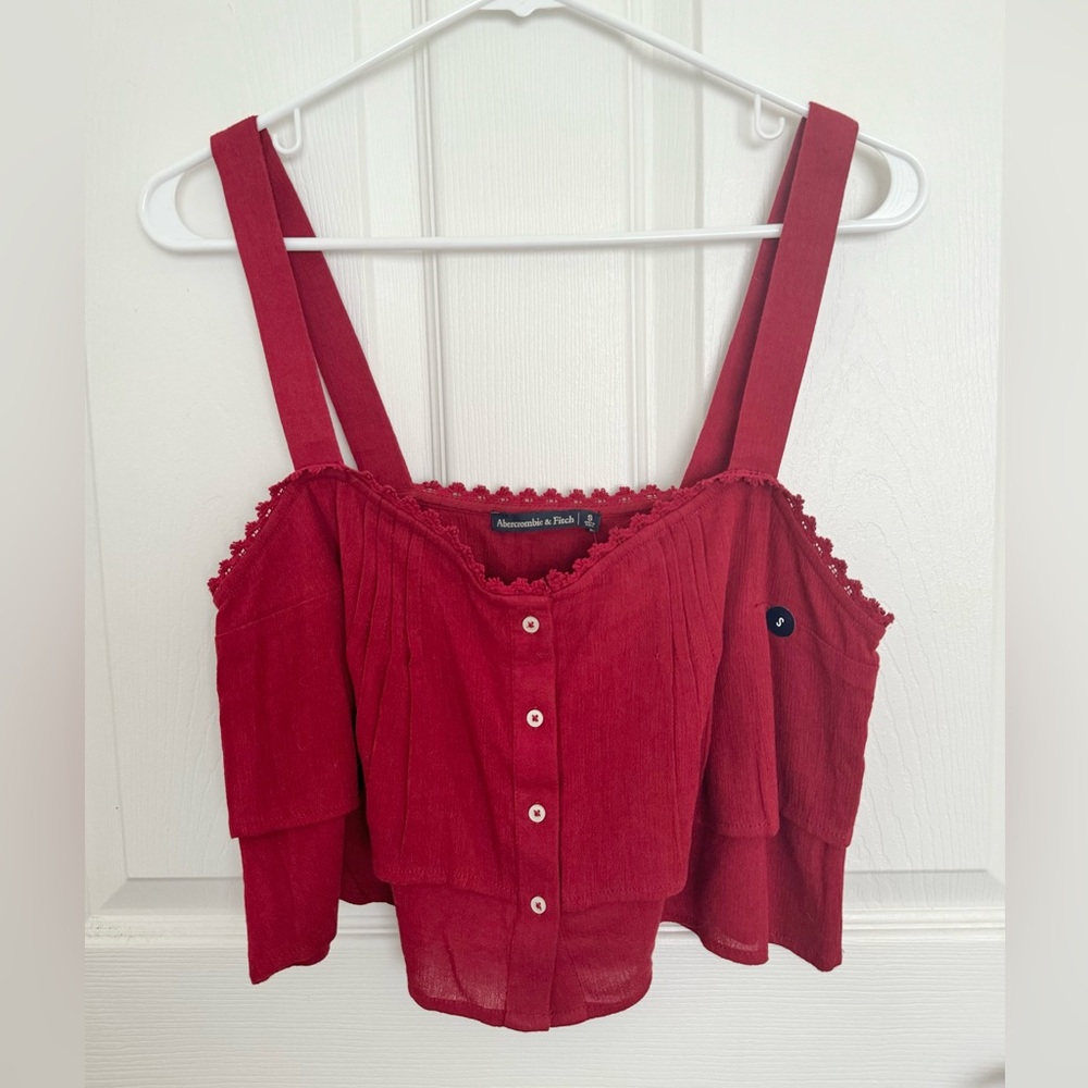 Abercrombie & Fitch Cropped Button Tank